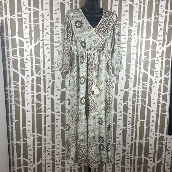 Soft Surroundings Zia Maxi Dress Medallion Print NEW Petite L - Picture 3 of 14